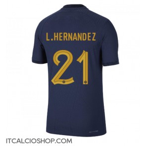 Francia Lucas Hernandez #21 Prima Maglia Mondiali 2022 Manica Corta